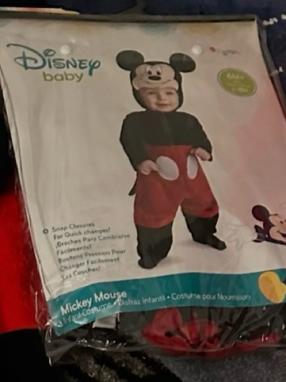 Disney Baby Mickey Mouse Costume 6-12 Months